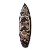 Wooden Surfboard Carving,  Handcarved From Pinus Wood