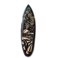 Wooden Surfboard Carving,  Handcarved From Pinus Wood 
