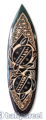 Wooden Surfboard Carving,  Handcarved From Pinus Wood 