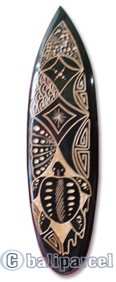 Wooden Surfboard Carving,  Handcarved From Pinus Wood