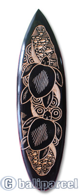 Wooden Surfboard Carving,  Handcarved From Pinus Wood