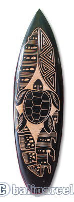 Wooden Surfboard Carving,  Handcarved From Pinus Wood 
