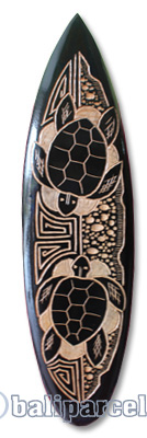 Wooden Surfboard Carving,  Handcarved From Pinus Wood 