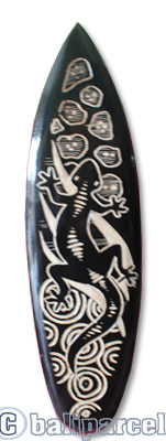 Wooden Surfboard Carving,  Handcarved From Pinus Wood 