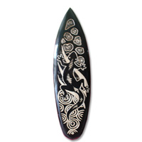Wooden Surfboard Carving,  Handcarved From Pinus Wood 