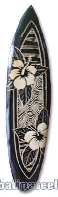 Wooden Surfboard Carving,  Handcarved From Pinus Wood 