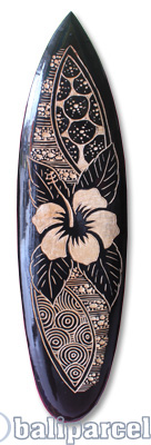 Wooden Surfboard Carving,  Handcarved From Pinus Wood 