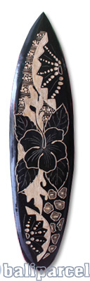 Wooden Surfboard Carving,  Handcarved From Pinus Wood