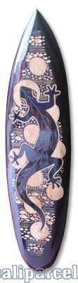 Wooden Surfboard Carving,  Handcarved From Pinus Wood 