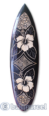 Wooden Surfboard Carving,  Handcarved From Pinus Wood 