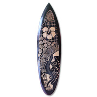 Wooden Surfboard Carving,  Handcarved From Pinus Wood