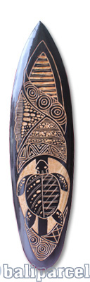 Wooden Surfboard Carving,  Handcarved From Pinus Wood 