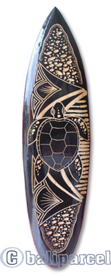 Wooden Surfboard Carving,  Handcarved From Pinus Wood 