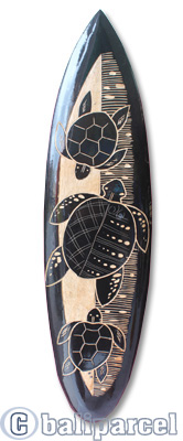 Wooden Surfboard Carving,  Handcarved From Pinus Wood 