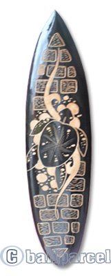 Wooden Surfboard Carving,  Handcarved From Pinus Wood 