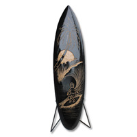 Wooden Surfboard Carving,  Handcarved From Pinus Wood