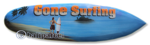 Wooden Surfboard Airbrused, Handcarved From Pinus Wood 