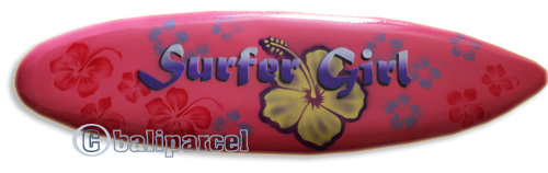 Wooden Surfboard Airbrused, Handcarved From Pinus Wood 