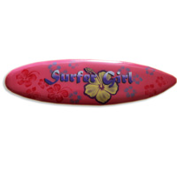 Wooden Surfboard Airbrused, Handcarved From Pinus Wood 
