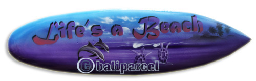 Wooden Surfboard Airbrused, Handcarved From Pinus Wood 