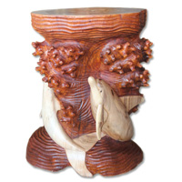 Handcarved Wooden Chair With Dolphin Made From Suar Wood