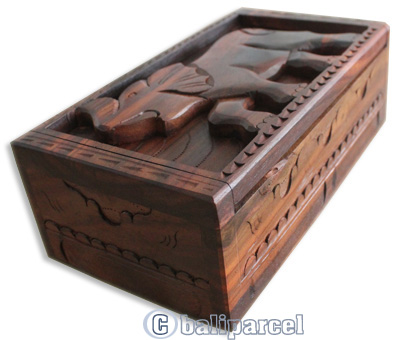 Hand Carved Wooden Box, Made From Sono Wood