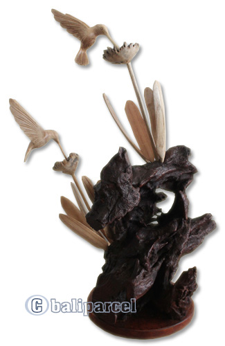 Handcarved Wooden 2 Bird