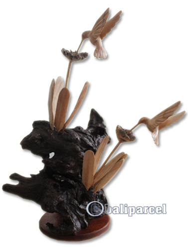 Handcarved Wooden 2 Bird