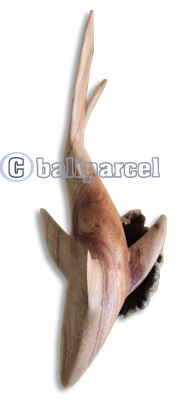 Handcarved Wooden Tiger Shark With Parasite Wood, Made From Hibiscus Wood With Natural Polished