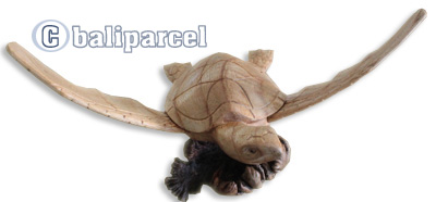 Handcarved Wooden Turtle With Parasite Wood Made From Hibiscus Wood