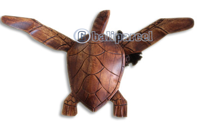 Handcarved Wooden Turtle With Parasite Wood Made From Hibiscus Wood