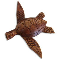 Handcarved Wooden Turtle Wood Made From Hibiscus Wood