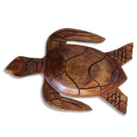 Handcarved Wooden Turtle Wood Made From Hibiscus Wood