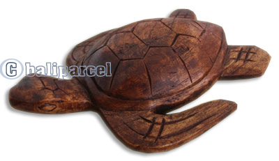 Handcarved Wooden Turtle Wood Made From Hibiscus Wood