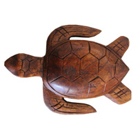 Handcarved Wooden Turtle Wood Made From Hibiscus Wood