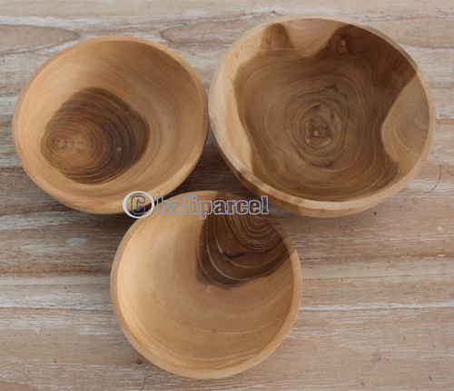 Hand Carved Wooden Set Of 3 Bowl, Made From Teak  Wood