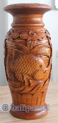 Hand Carved Wooden Box, Made From Suar Wood