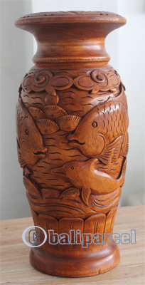 Hand Carved Wooden Box, Made From Suar Wood