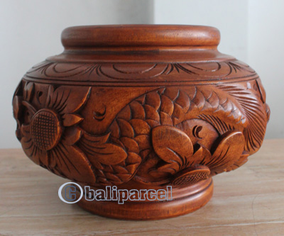 Hand Carved Wooden Box, Made From Suar Wood
