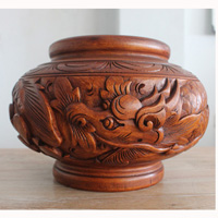 Hand Carved Wooden Box, Made From Suar Wood