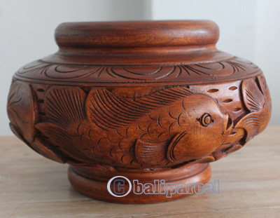 Hand Carved Wooden Box, Made From Suar Wood