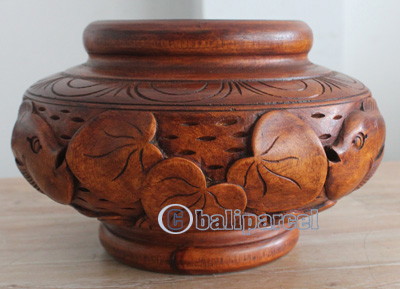 Hand Carved Wooden Box, Made From Suar Wood