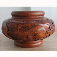 Hand Carved Wooden Box, Made From Suar Wood