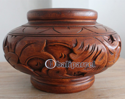 Hand Carved Wooden Box, Made From Suar Wood