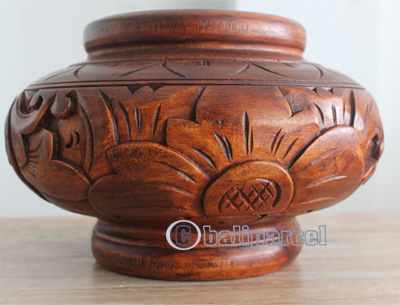Hand Carved Wooden Box, Made From Suar Wood