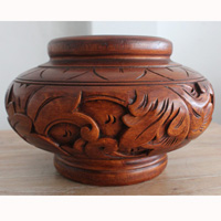 Hand Carved Wooden Box, Made From Suar Wood
