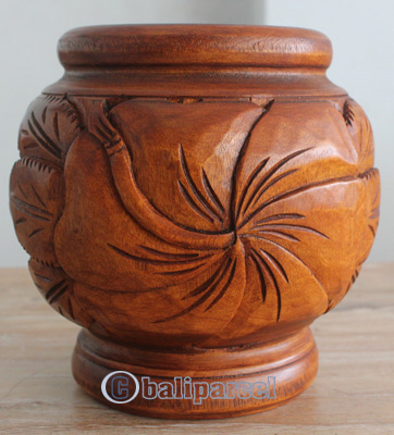 Hand Carved Wooden Box, Made From Suar Wood