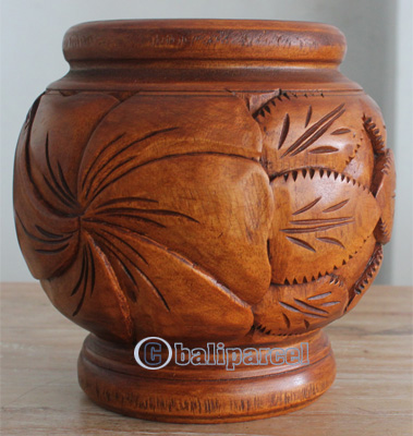 Hand Carved Wooden Box, Made From Suar Wood