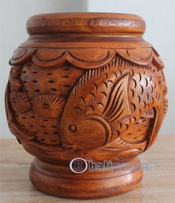 Hand Carved Wooden Box, Made From Suar Wood
