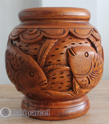 Hand Carved Wooden Box, Made From Suar Wood